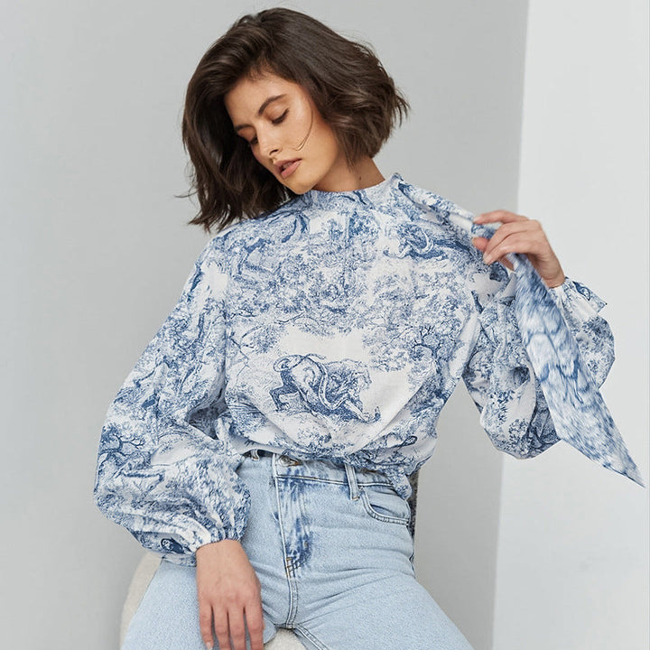 SOFIA – Printed Long Sleeve Blouse