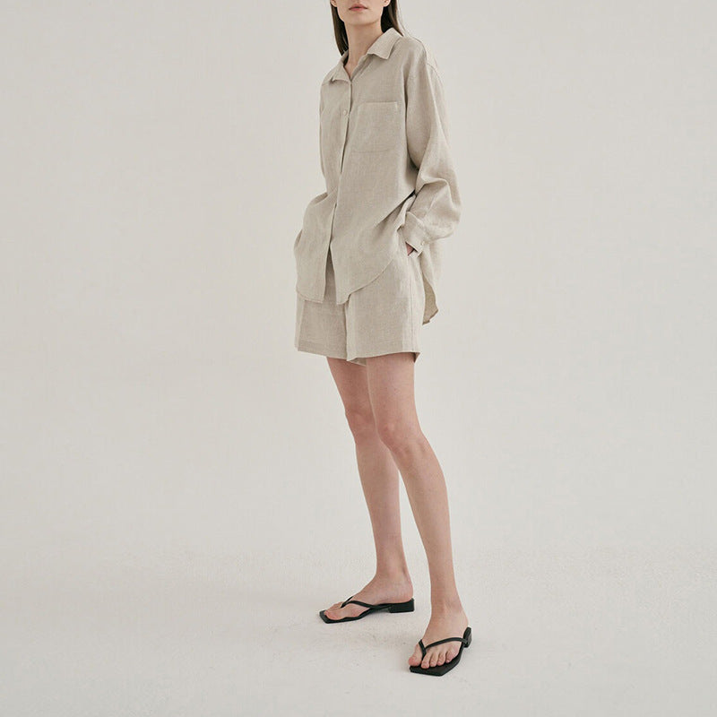 KIRSTEN - Women's Linen Shirt & Shorts Set