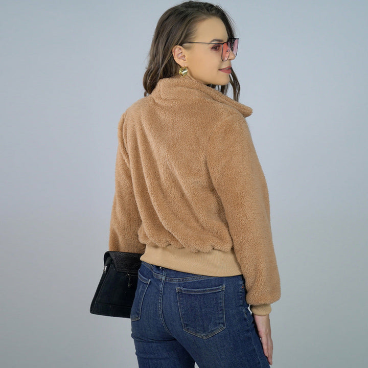 DONA - Women's Cropped Teddy Fleece Jacket