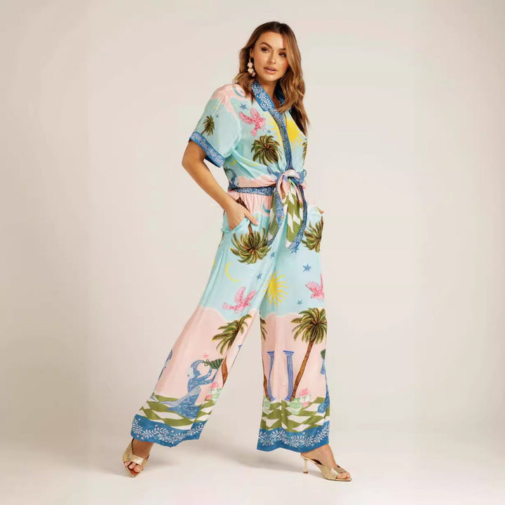 LUORA - Women's Tropical Print Lounge Set