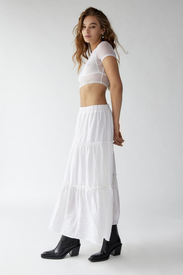 KEMENA - Women’s Boho Tiered Ruffle Maxi Skirt