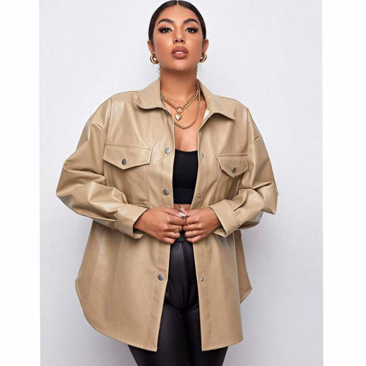 DANIEQ  - Women's Vegan Leather Overshirt