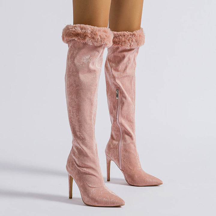 VALENTINA – Over-the-Knee Faux Suede Stiletto Boots
