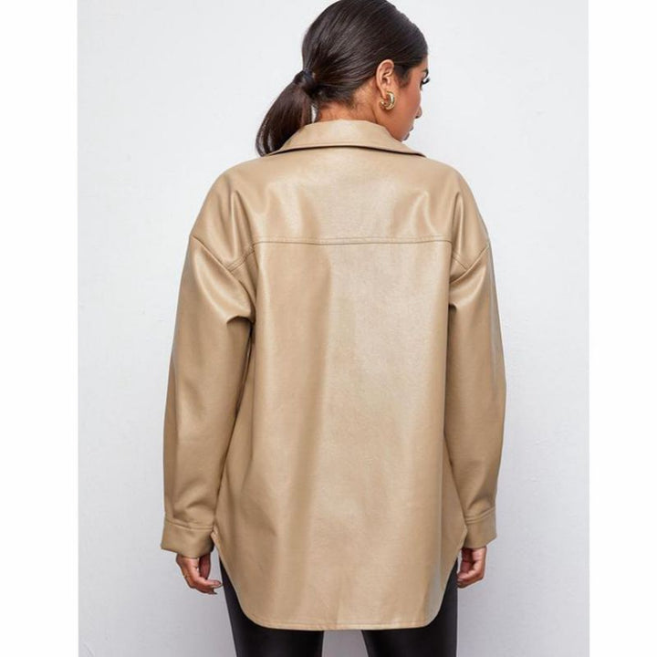 DANIEQ  - Women's Vegan Leather Overshirt