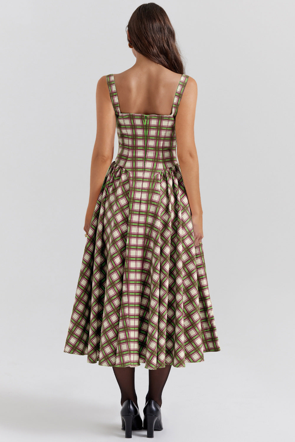 MEDELLIN – Elegant Plaid Midi Dress