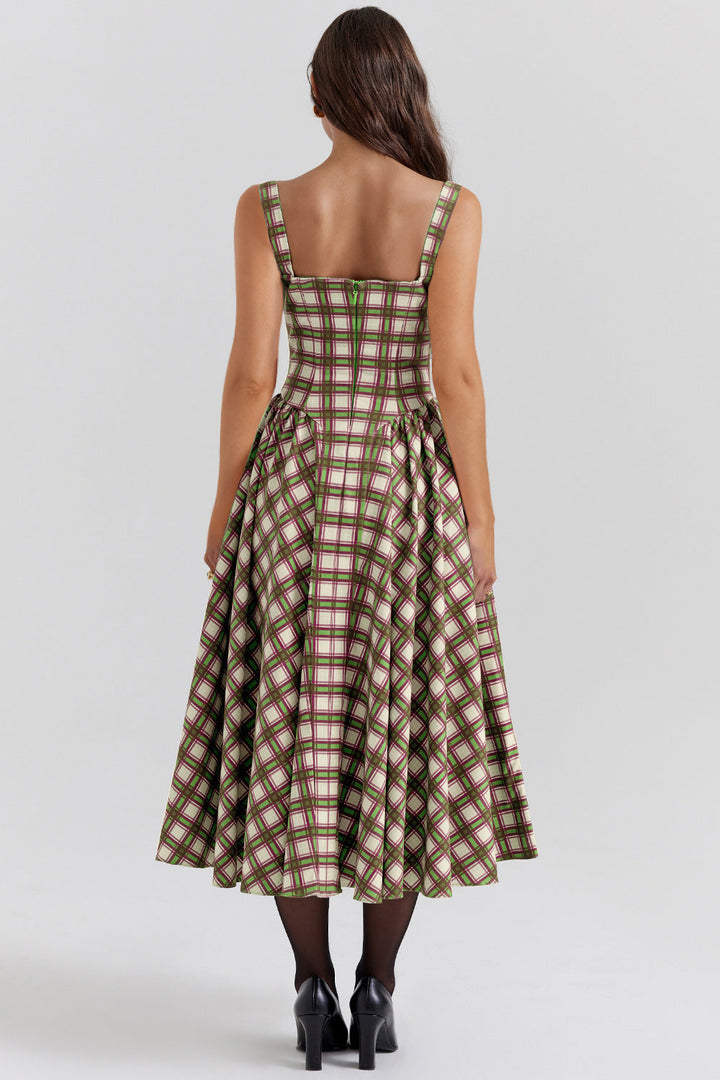 MEDELLIN – Elegant Plaid Midi Dress
