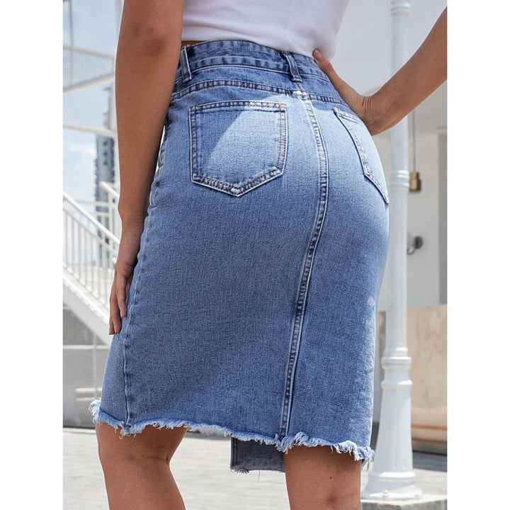ELISE – Women’s Front-Slit Denim Skirt