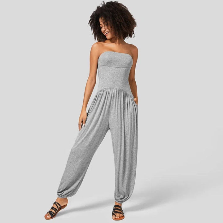 NOR - Women's Strapless Harem Jumpsuit with Pockets