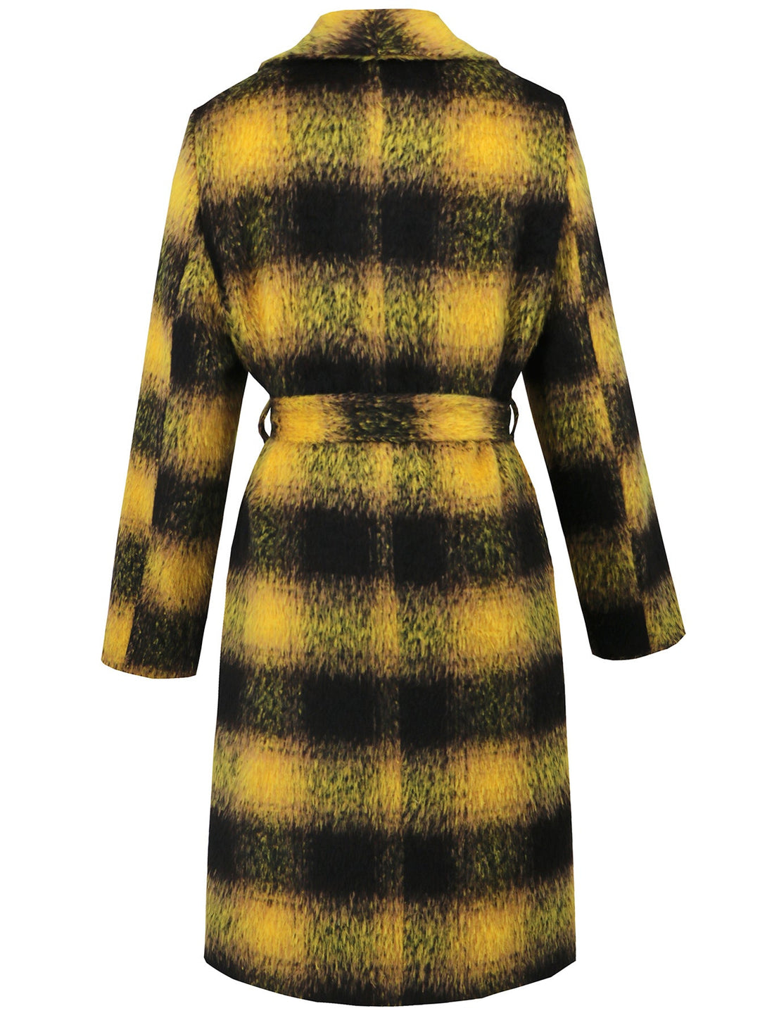 LAYLA - Women's Plaid Wool-Blend Belted Coat