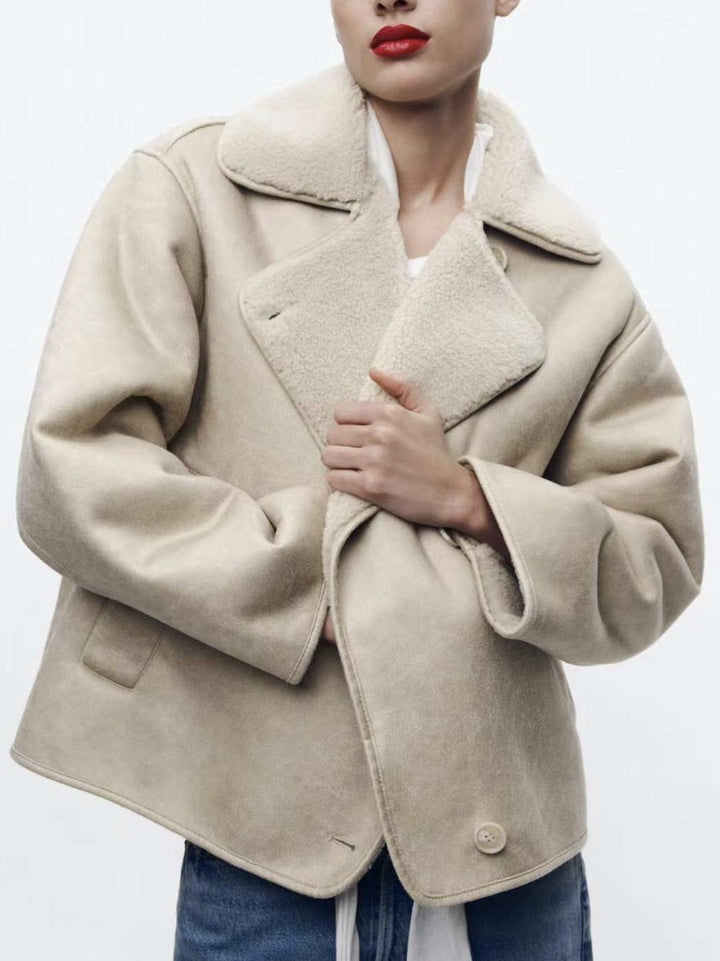 KLAIR - Women's Oversized Vegan Shearling Jacket