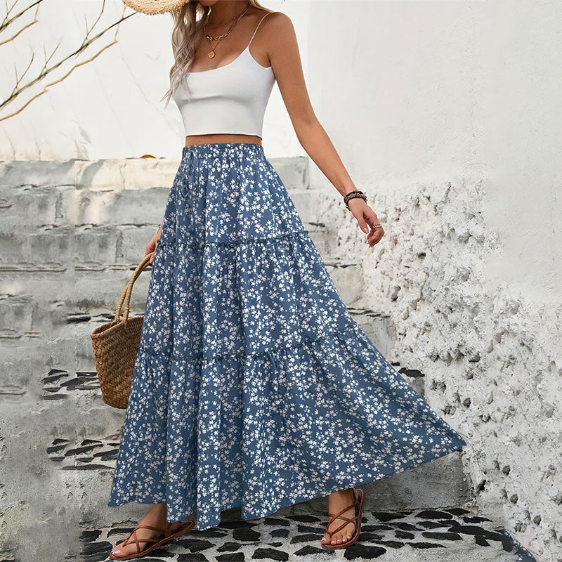 DAINA – Floral Maxi Skirt with High Waist