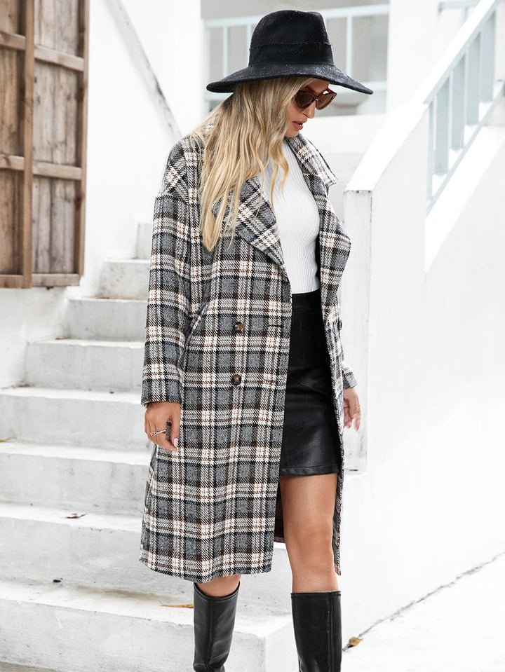 LIVY - Classic Plaid Longline Coat