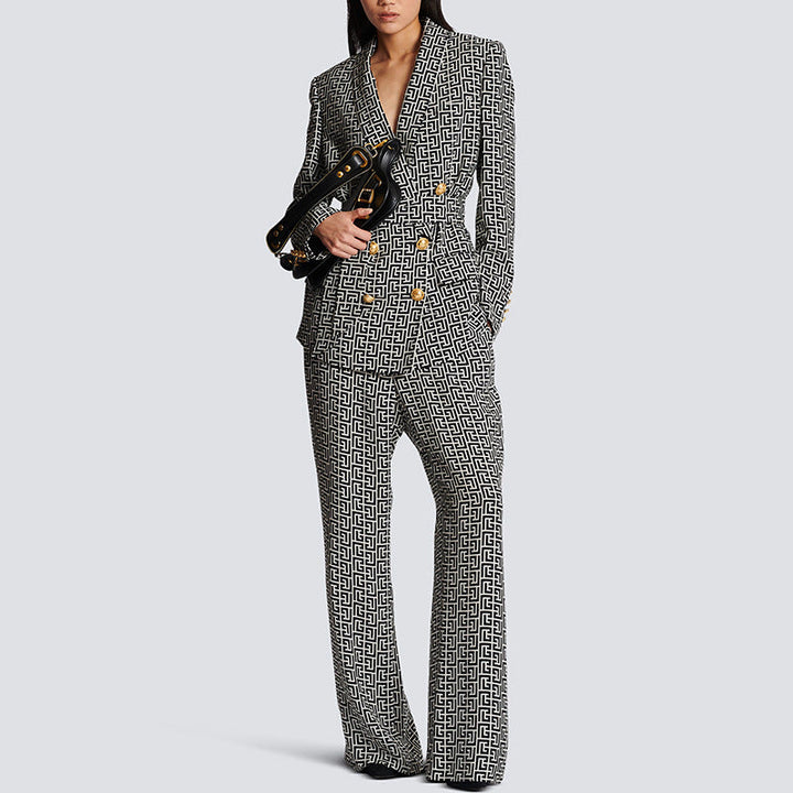 ALYS – Women's Monogram Double-Breasted Suit Set