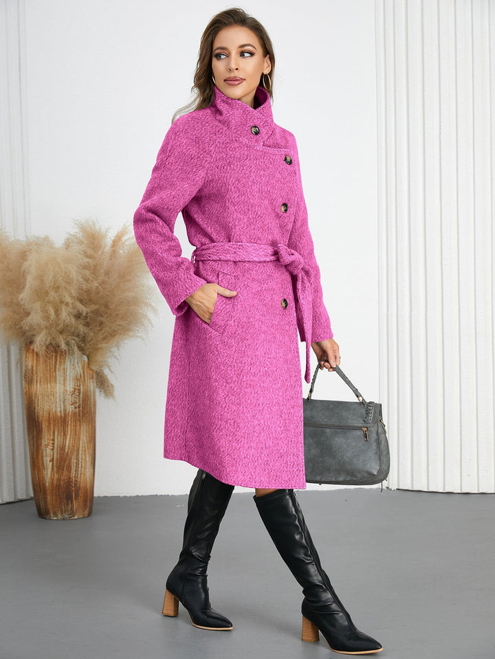 NAHIRI - Women's Vegan Wool Belted Winter Coat