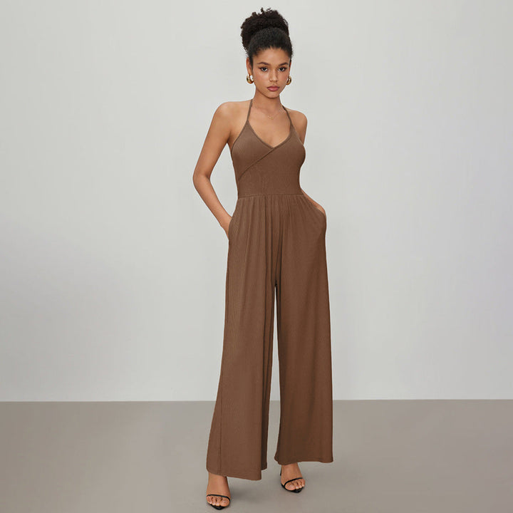 ALINA – Halterneck Jumpsuit with Pockets