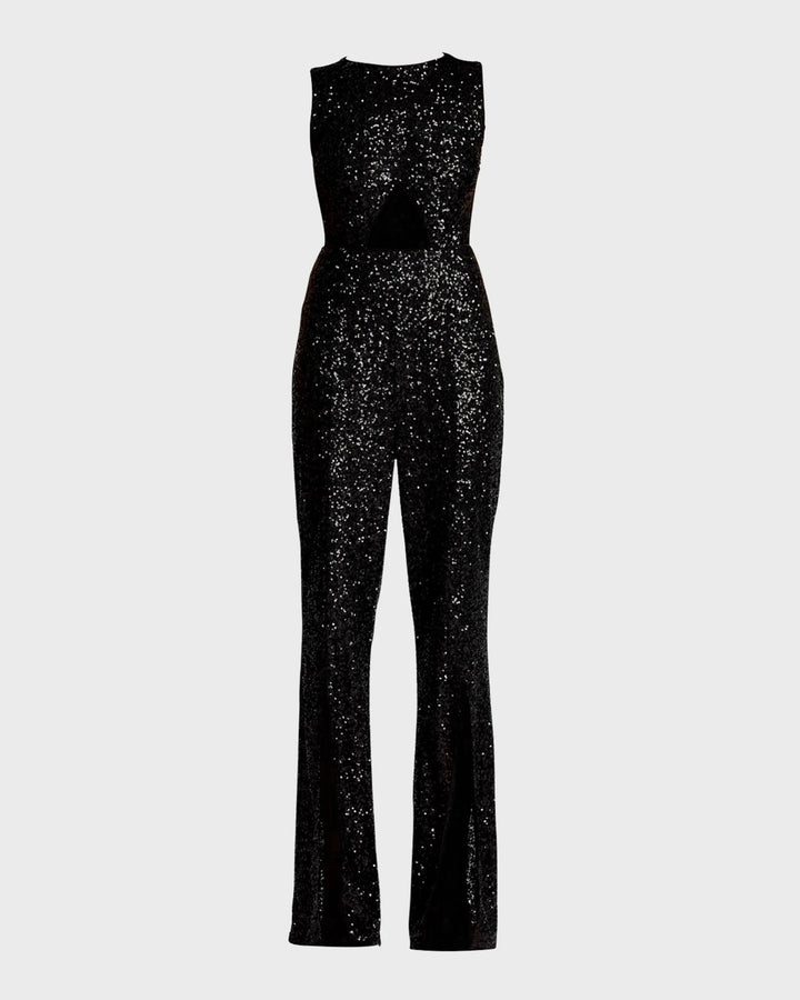 MACY - Women's Sequin Cutout Sleeveless Jumpsuit