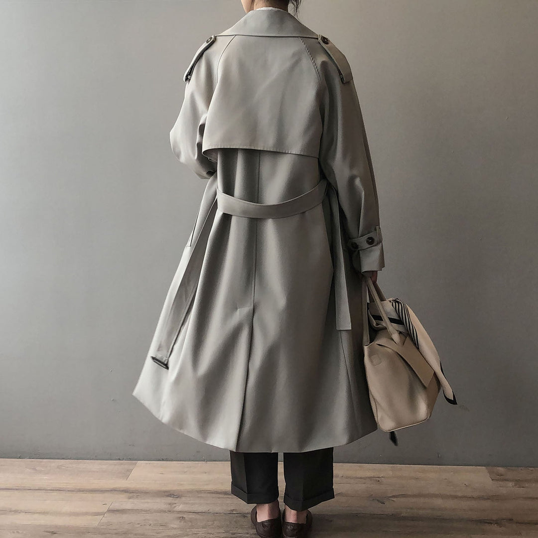 DELILA - Women's Minimalist Double-Breasted Trench Coat