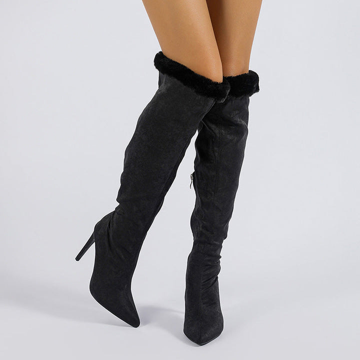 VALENTINA – Over-the-Knee Faux Suede Stiletto Boots