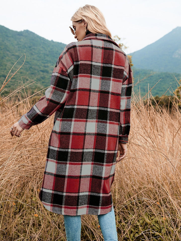 MAREN – Oversized Plaid Flannel Coat