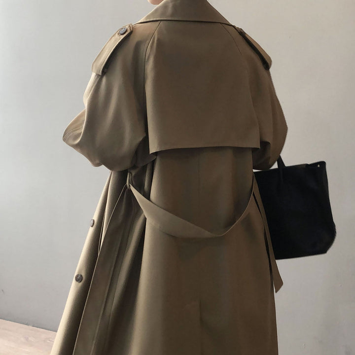 DELILA - Women's Minimalist Double-Breasted Trench Coat