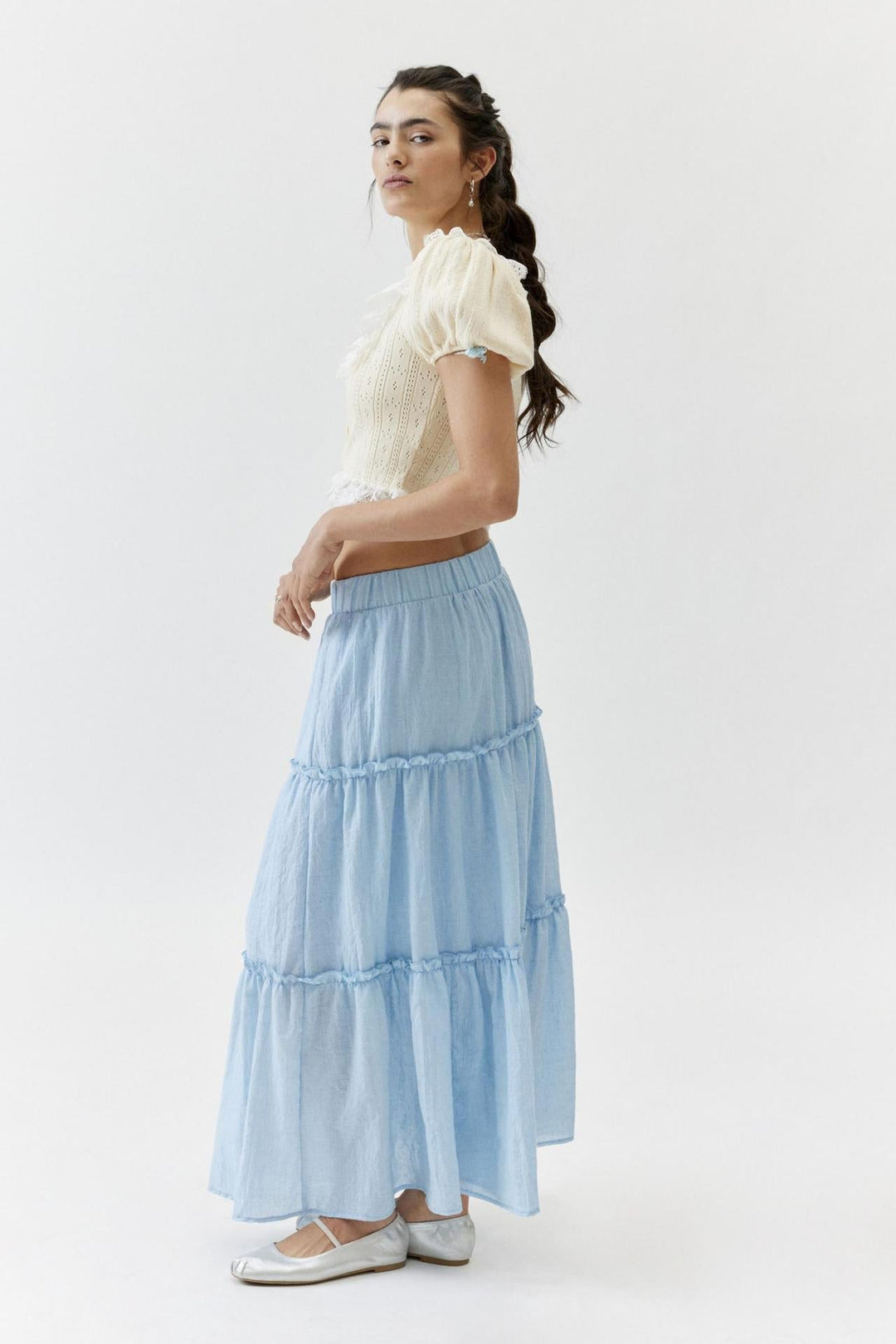KEMENA - Women’s Boho Tiered Ruffle Maxi Skirt