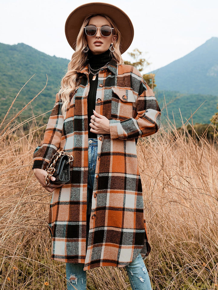 MAREN – Oversized Plaid Flannel Coat