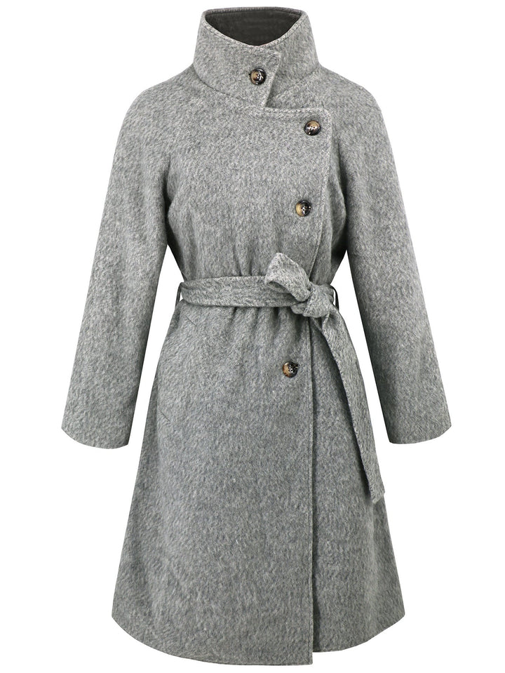 NAHIRI - Women's Vegan Wool Belted Winter Coat