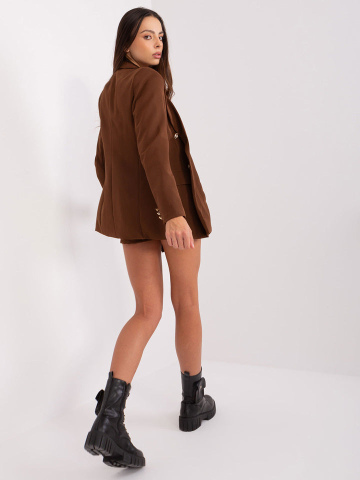 HARPER – Double-Breasted Blazer Dress in Brown