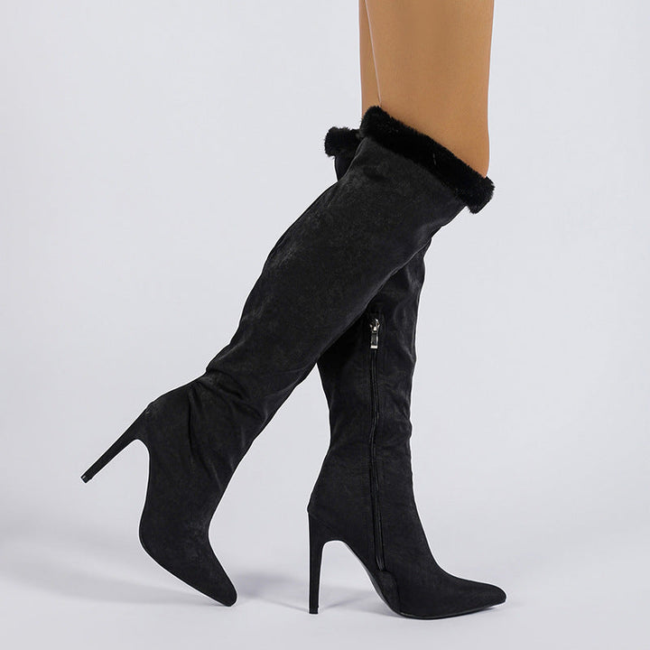 VALENTINA – Over-the-Knee Faux Suede Stiletto Boots