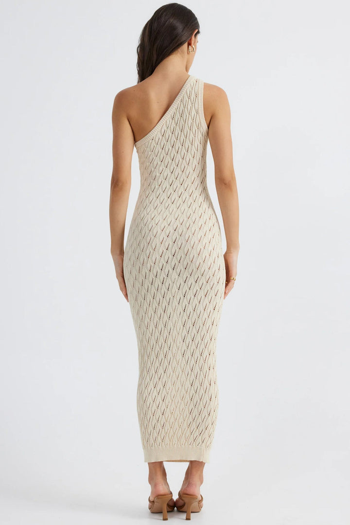SIHAM – One-Shoulder Knit Midi Dress