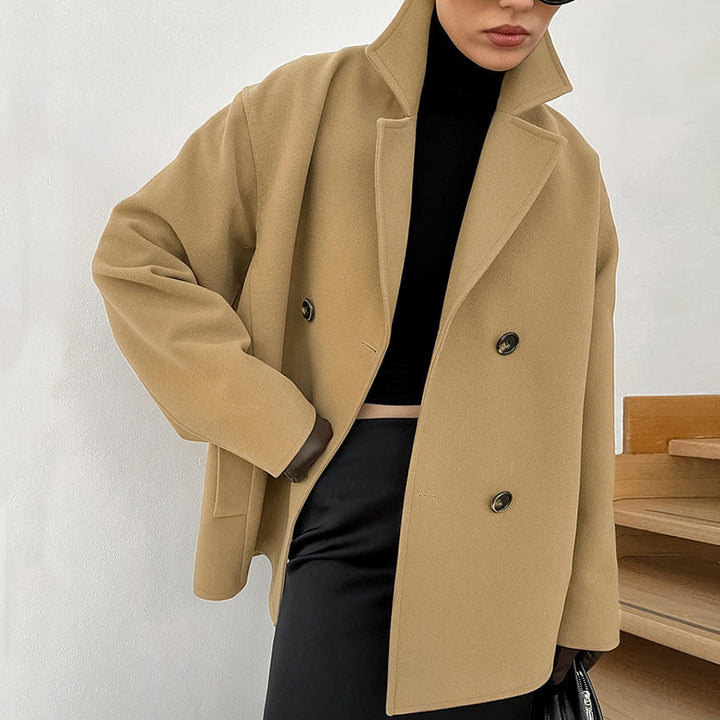 AVIKA - Women's Oversized Double-Breasted Wool Coat