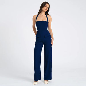 MADEE - Women's Halter Cargo Jumpsuit