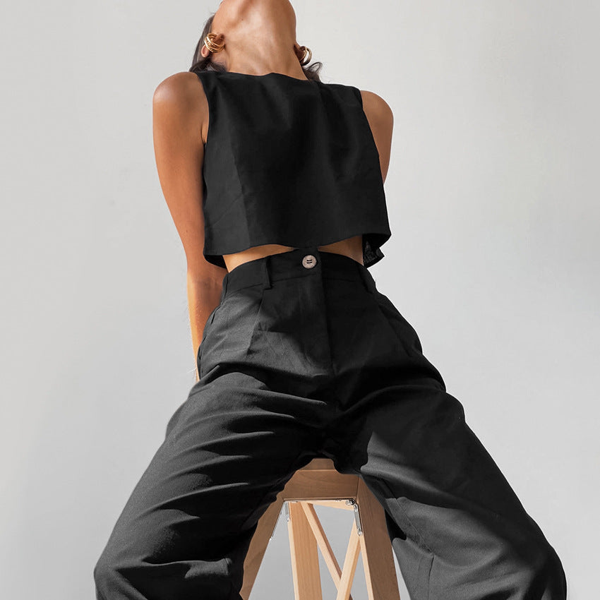 LAYA – Cotton Crop & Wide-Leg Pants Set