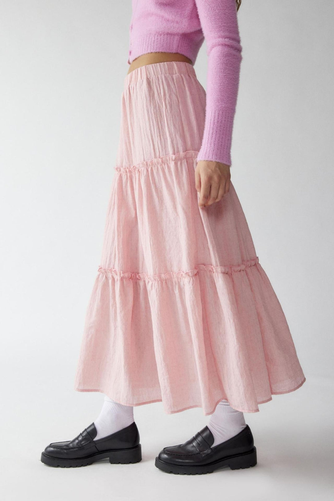 KEMENA - Women’s Boho Tiered Ruffle Maxi Skirt