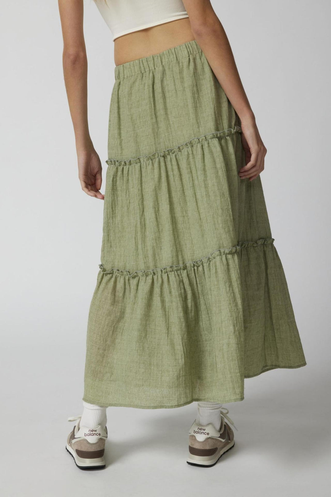 KEMENA - Women’s Boho Tiered Ruffle Maxi Skirt
