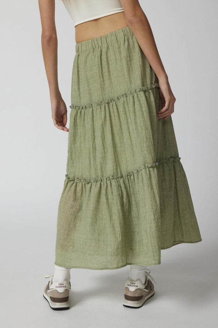 KEMENA - Women’s Boho Tiered Ruffle Maxi Skirt