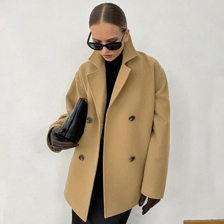 AVIKA - Women's Oversized Double-Breasted Wool Coat