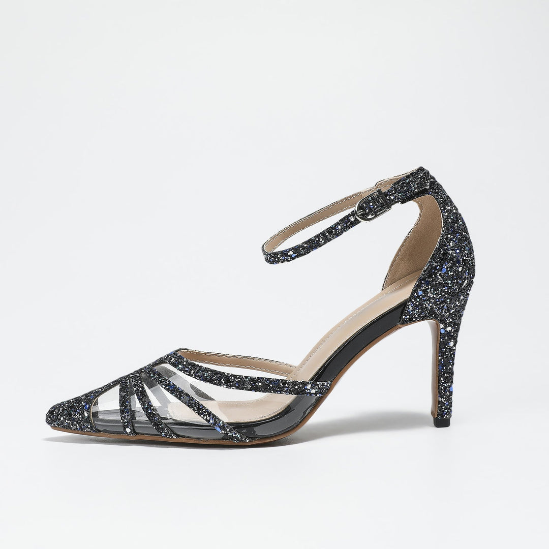 INEZ - Women’s Glitter Strappy High Heel Sandals
