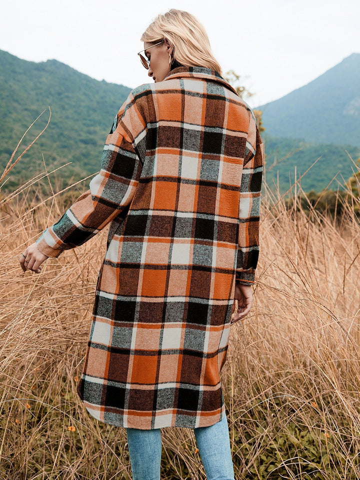 MAREN – Oversized Plaid Flannel Coat