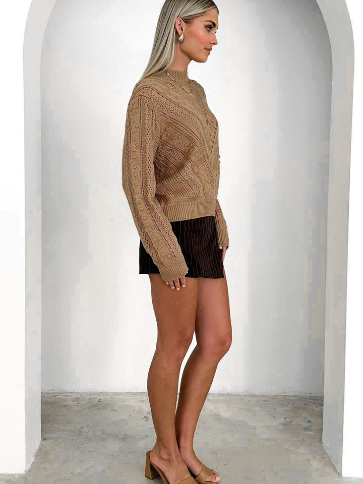 MAXSON – Textured Patterned Knit Sweater