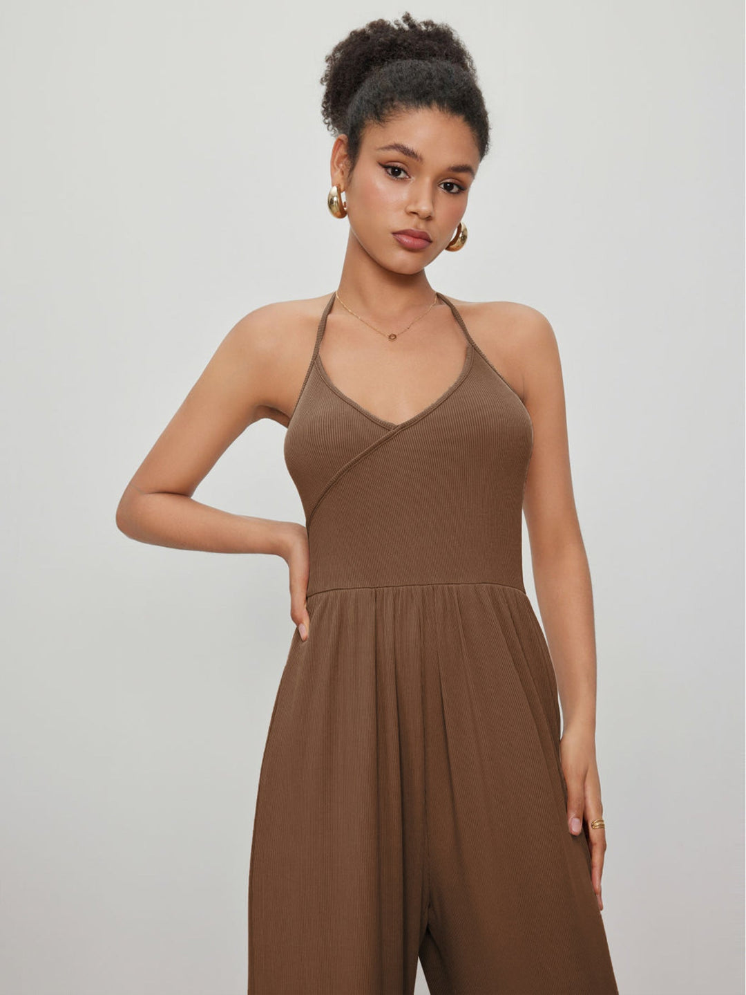 ALINA – Halterneck Jumpsuit with Pockets