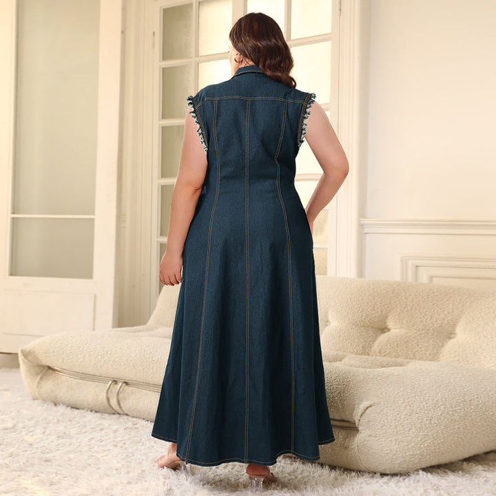 TAMAR – Plus Size  Denim Button-Down Dress