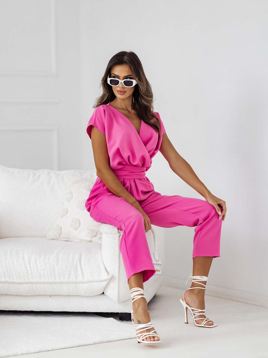 NAOMI – Women's Wrap-Style Wide-Leg Jumpsuit