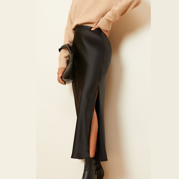 DEA - Women's Black Side-Slit Maxi Skirt