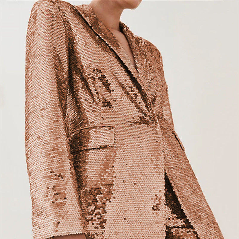 PARDIS - Sequin Blazer & Flared Pants Set
