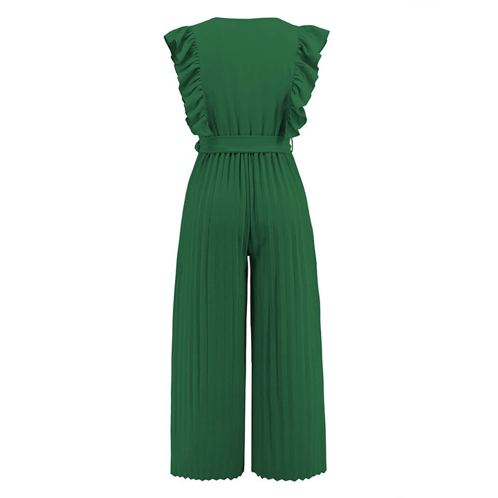 JEAN - Women's High-Waist Wide-Leg Sleeveless Jumpsuit