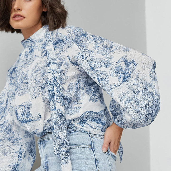 SOFIA – Printed Long Sleeve Blouse