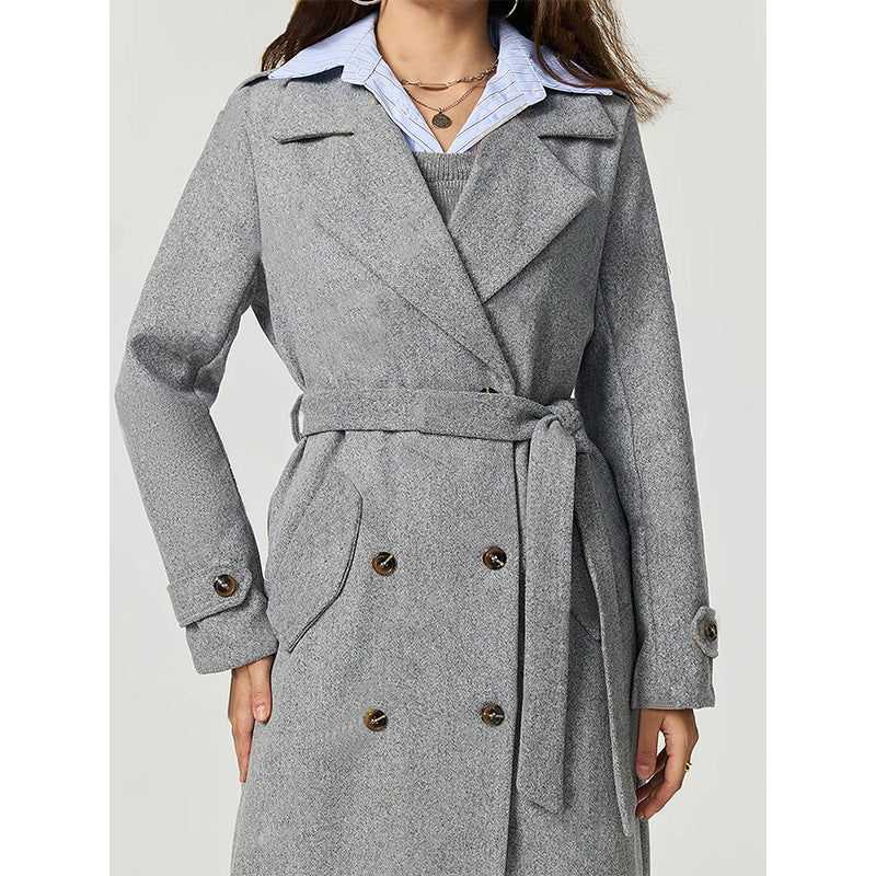 ALINAY – Long Double-Breasted Wool Coat