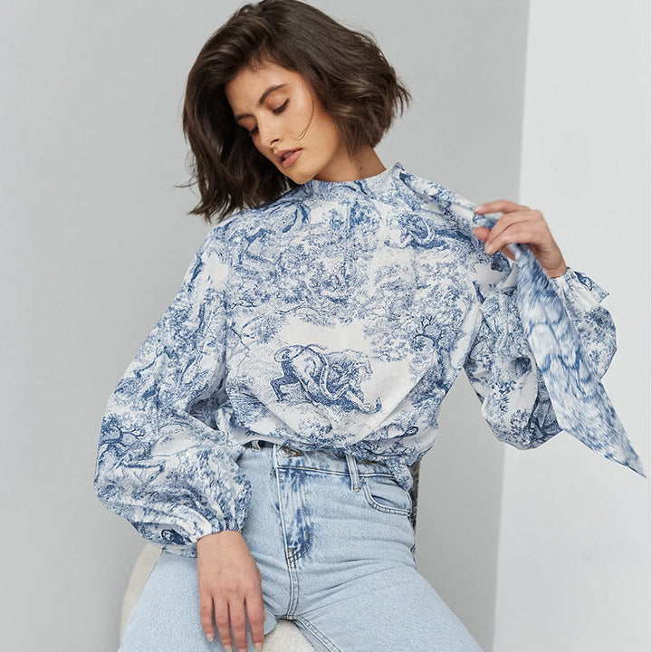 SOFIA – Printed Long Sleeve Blouse