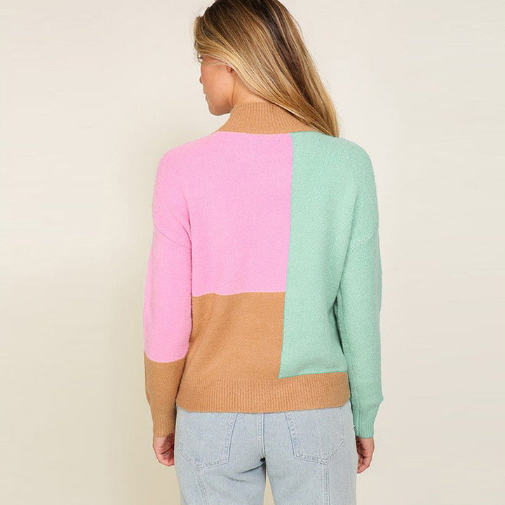 MAYVE – Colour-Block Knit Sweater